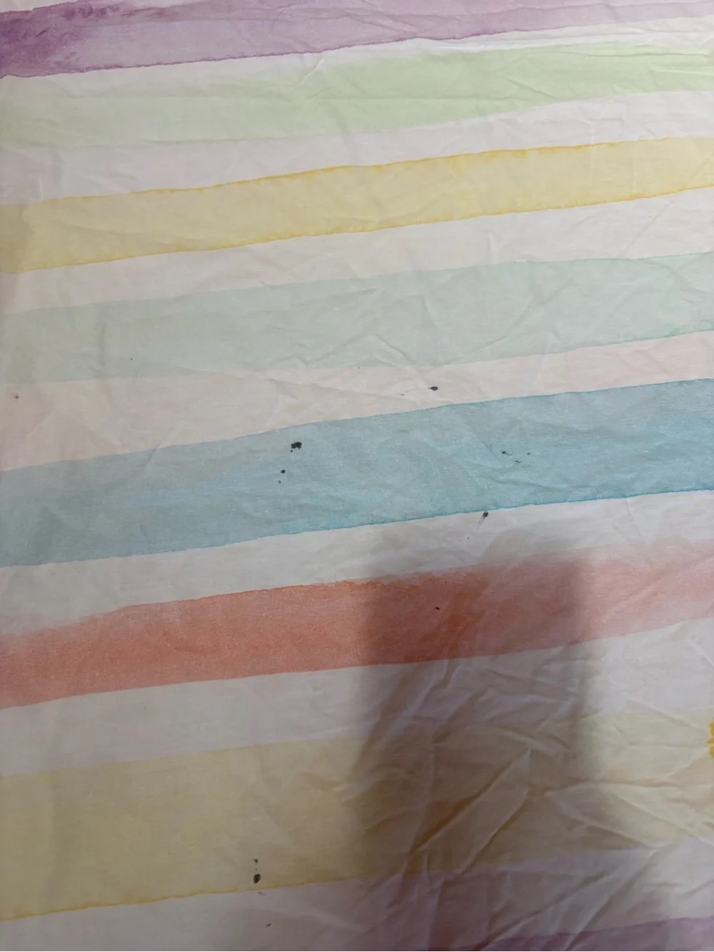 Pottery Barn Kids Kayla Stripe Organic Duvet Cover Watercolor Stripes Full/Queen